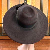 40s Vintage Platter Hat Brown Women's Wide Brim by Sunnyland VFG New York Creation