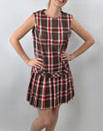 60s Plaid Scooter Dress Drop Waist School Girl Mod Tami Sophisticates VFG