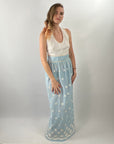 60s Maxi Dress Halter Neck Gingham Medium Vicky Vaughn VFG