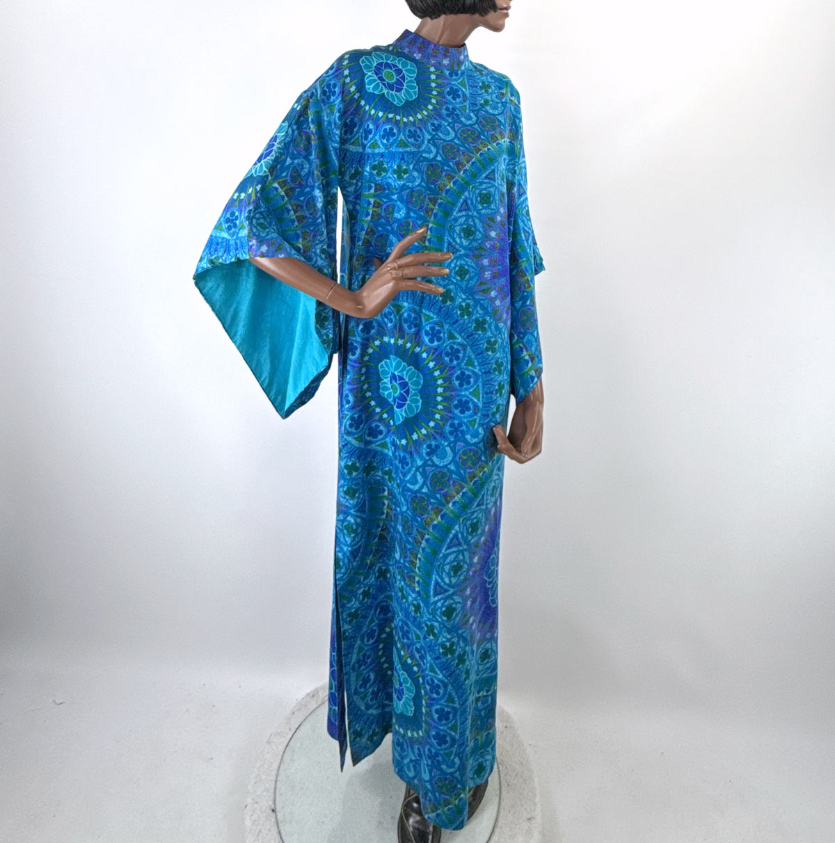 70s Hawaiian Maxi Dress Vintage Pake Muu Psychedelic Print M/L Waltah Clarke VFG