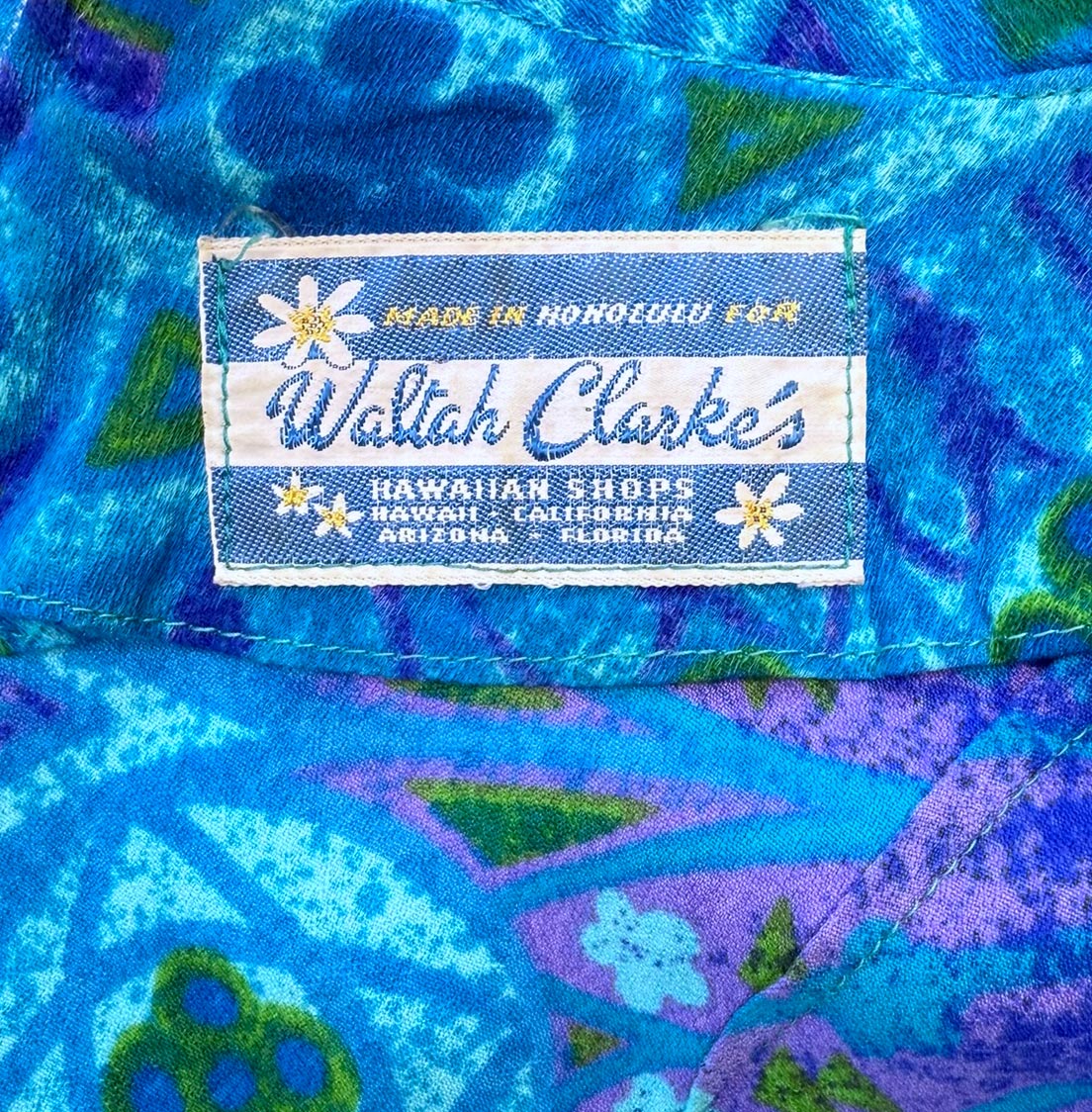 70s Hawaiian Maxi Dress Vintage Pake Muu Psychedelic Print M/L Waltah Clarke VFG