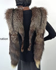Double Silver Fox Fur Stole Glam Flawed As-Is Weisser VFG