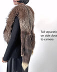Double Silver Fox Fur Stole Glam Flawed As-Is Weisser VFG