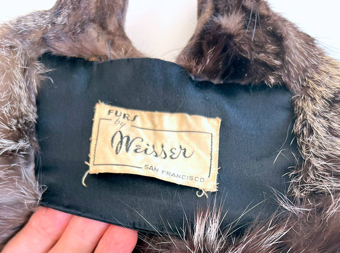Double Silver Fox Fur Stole Glam Flawed As-Is Weisser VFG