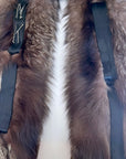 Double Silver Fox Fur Stole Glam Flawed As-Is Weisser VFG