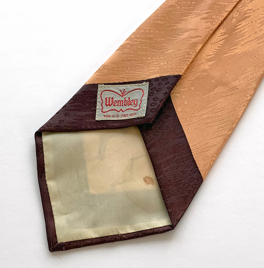 Vintage 40s Neck Tie Zigzag Geometric Underwater Bubbles Jacquard Wembley VFG