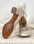 White Leather Pumps Vintage 30s Shoes Flat Bow Heels New Old Stock VFG