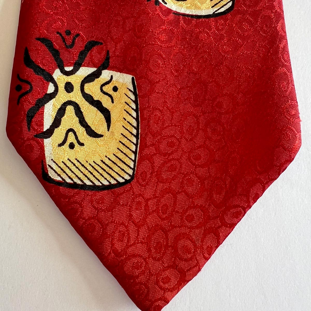 40s Wide Vintage Necktie Petroglyph Print Wilson Yellowstone Neck Tie VFG