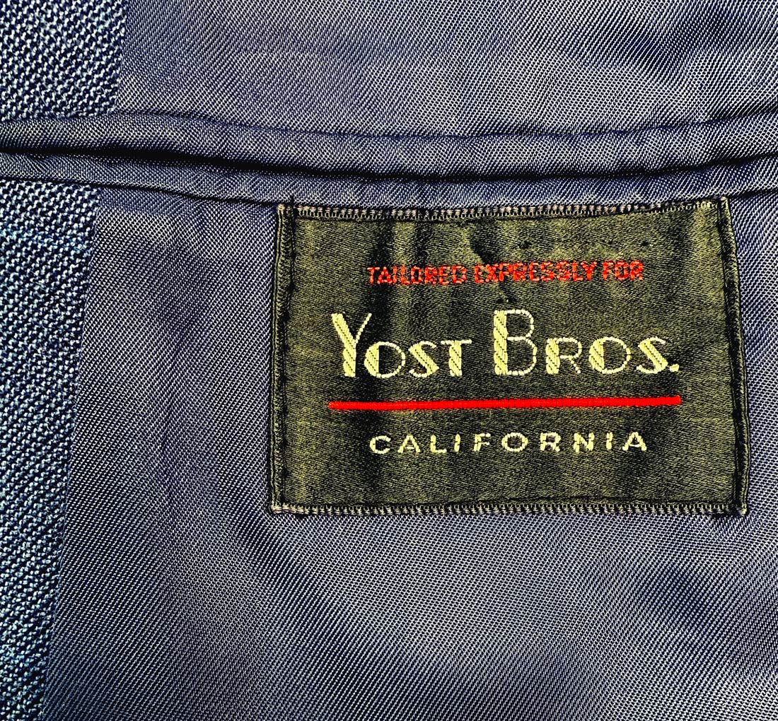 30s Vintage Men&#39;s Double Breasted Suit Old Hollywood Large As-Is Yost Bros VFG