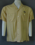 vintage 1950s mens yellow bowling shirt