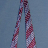 30s 40s Vintage Men's Neck Tie Satin Striped Wide Red Purple Necktie VFG