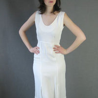 Women's 30s White Summer Dress Body Con Vintage XS VFG