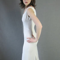 Women's 30s White Summer Dress Body Con Vintage XS VFG