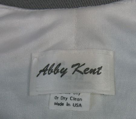 80s dramatic jumpsuit label, Abby Kent
