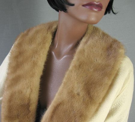 close up of mink fur shawl collar