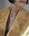 close up of mink fur shawl collar