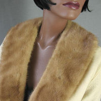 close up of mink fur shawl collar