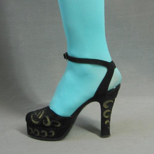 1940s platform embellished peeptoe heels 