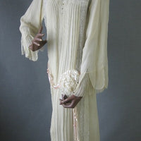 1920s antique white chiffon special occasion dress