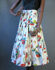 50s full circle skirt in atomic print