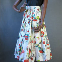 50s full circle skirt in atomic print