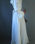 side view, 70s hippie festival long dress