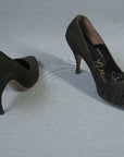 vintage 1950s stiletto heels with cutwork