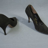 vintage 1950s stiletto heels with cutwork
