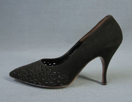 1950s vintage brown suede stiletto shoes