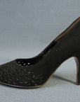 1950s vintage brown suede stiletto shoes NOS