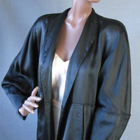 shawl collared 40s satin swing coat