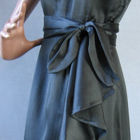 detail of side draped skirt LBD
