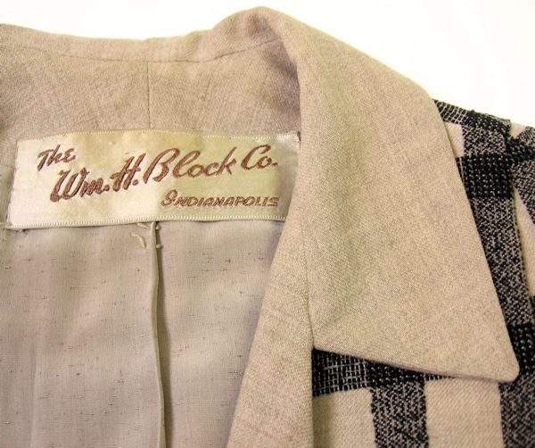 50s Swing Jacket Women's Vintage Windowpane Plaid Medium to Large VFG Wm Block