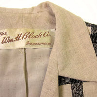 50s Swing Jacket Women's Vintage Windowpane Plaid Medium to Large VFG Wm Block