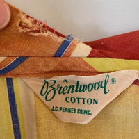 40s 50s  Women's Day Dress Vintage Large Scale Plaid Sunshine Colors M/L VFG Brentwood JC Penney