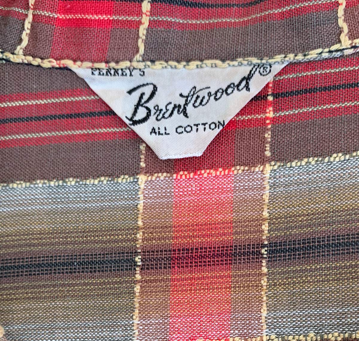 Penney&#39;s Brentwood label of 50s plaid dress