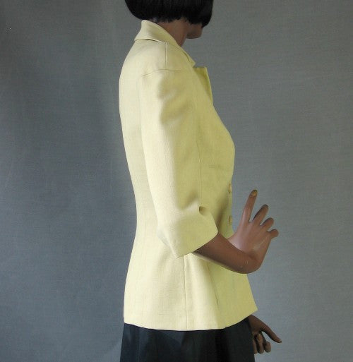 side view, vintage 50s curvy fitted Palm Beach cloth jacket