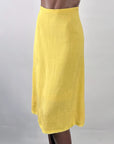 60s Skirt & Blouse Outfit Women's Vintage Deadstock Yellow White Colorblock Tunic Small VFG Carole King