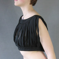 another side view, 60s carwash popover crop top