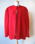 1940s red velvet finger tip length jacket