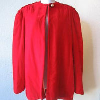 1940s red velvet finger tip length jacket