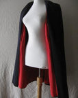 40s clutch coat with contrasting red lining