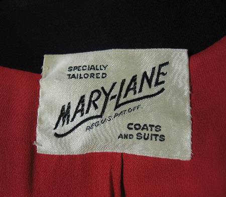 1940s vintage coat Mary-Lane label