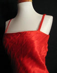 70s Women's Dress Vintage Disco Dance Red Satin Handkerchief Hem Small VFG