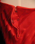 70s Women's Dress Vintage Disco Dance Red Satin Handkerchief Hem Small VFG