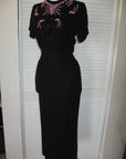 full view 1940s party dress