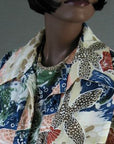 close up detail, 70s pointy oversized shirt collar