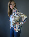 another view, 70s ocean seashell print blouse 