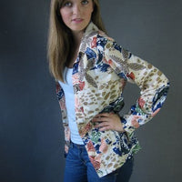another view, 70s ocean seashell print blouse 