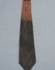 Men's Vintage 60s Neck Tie Skinny Narrow Copper Sharkskin Torches VFG